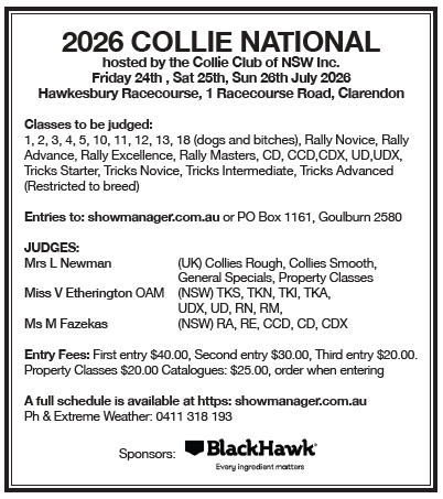 CCNSW COLLIE NAT 2506-2606